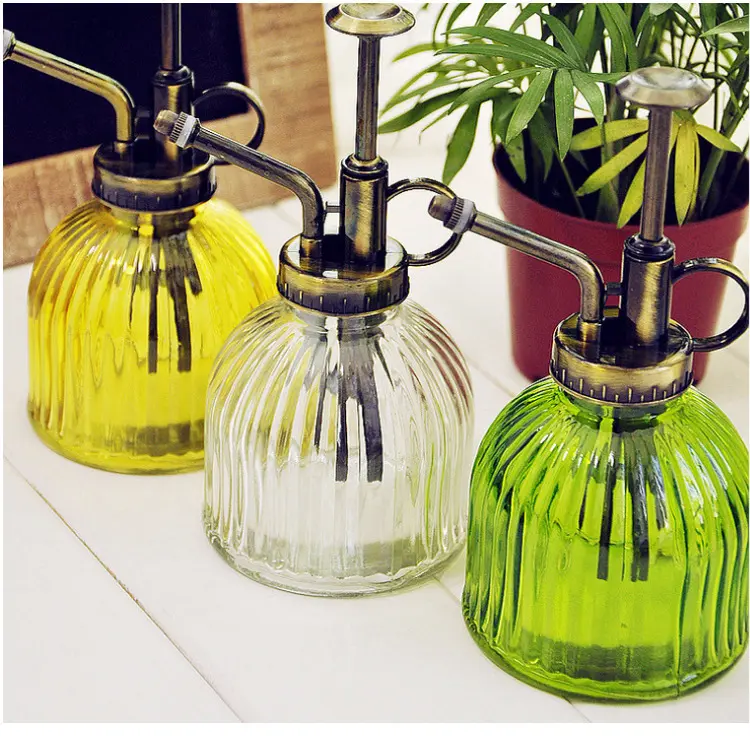 QY Wholesale glass bottle vase watering can watering gardening supplies sprinkler sprayer small pressure watering spray