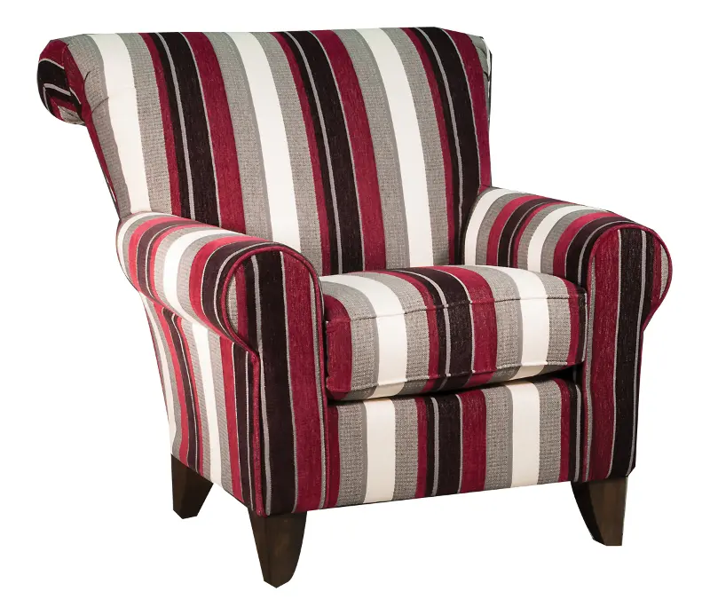 Seaside Magenta， Black， and White Striped Chair