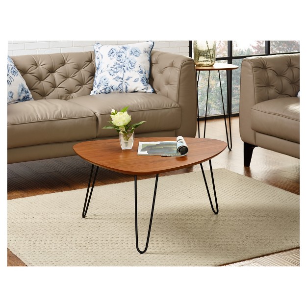 Gibby Hairpin Leg Wood Coffee Table Walnut Saracina Home