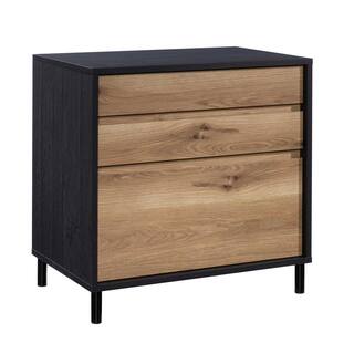 SAUDER Acadia Way Raven Oak Lateral File Cabinet with Metal Feet 430752