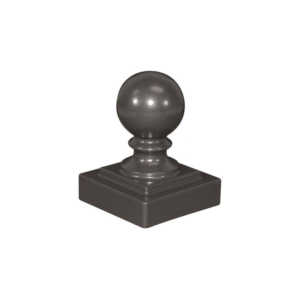 Barrette Outdoor Living 2-12 in. x 2-12 in. x 3-34 in. Pewter Aluminum Ball Post Top 73010713