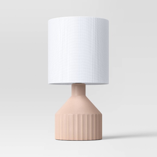 Ribbed Ceramic Mini Table Lamp Pink