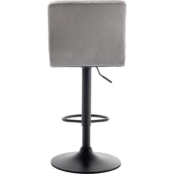 Swivel Modern Velvet Tufted Upholstered Adjustable Counter Height Barstools Gray Velvet， Set Of 2