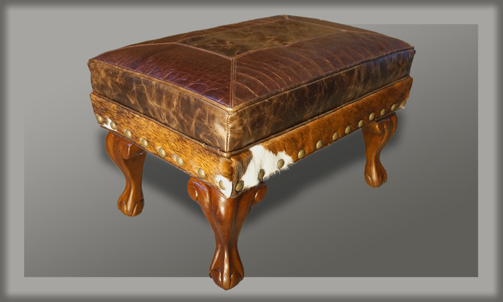 quotSanta Fe quotSmall Ottoman   Traditional   Footstools And Ottomans   by Great Blue Heron Furniture  Houzz