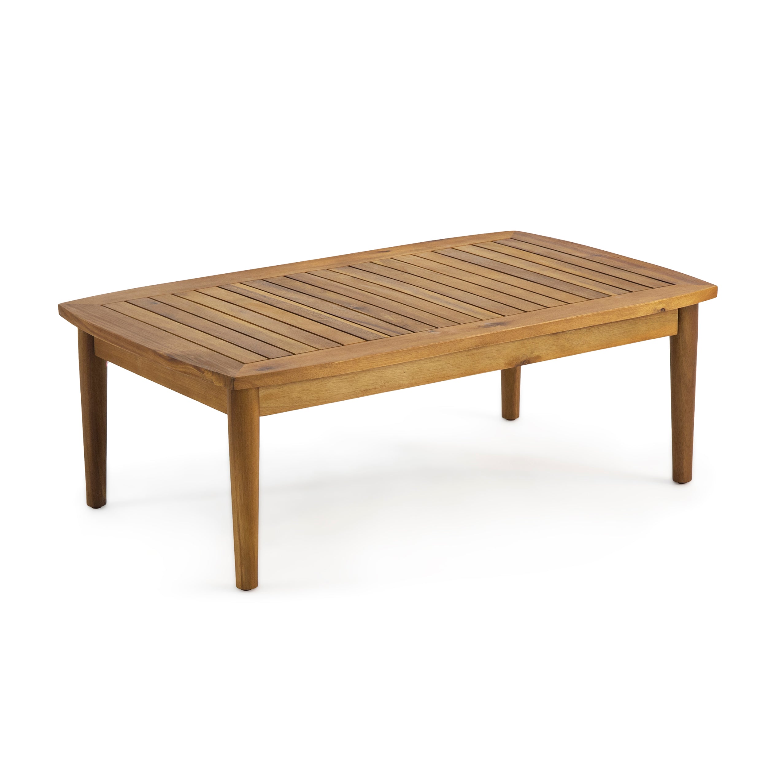 Emmry Outdoor Acacia Wood Loveseat Set with Coffee Table