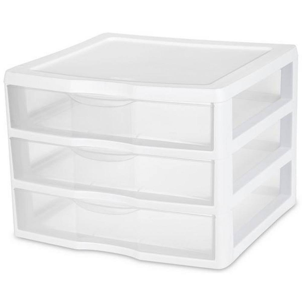 Sterilite Wide Portable Countertop 3-Drawer Desktop Storage Unit (3-Pack) 3 x 20938003