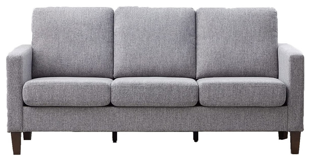 Modern 3 Seater Sofa  Tapered Legs With Cushioned Seat  ampTrack Arms   Midcentury   Sofas   by Declusia  Houzz