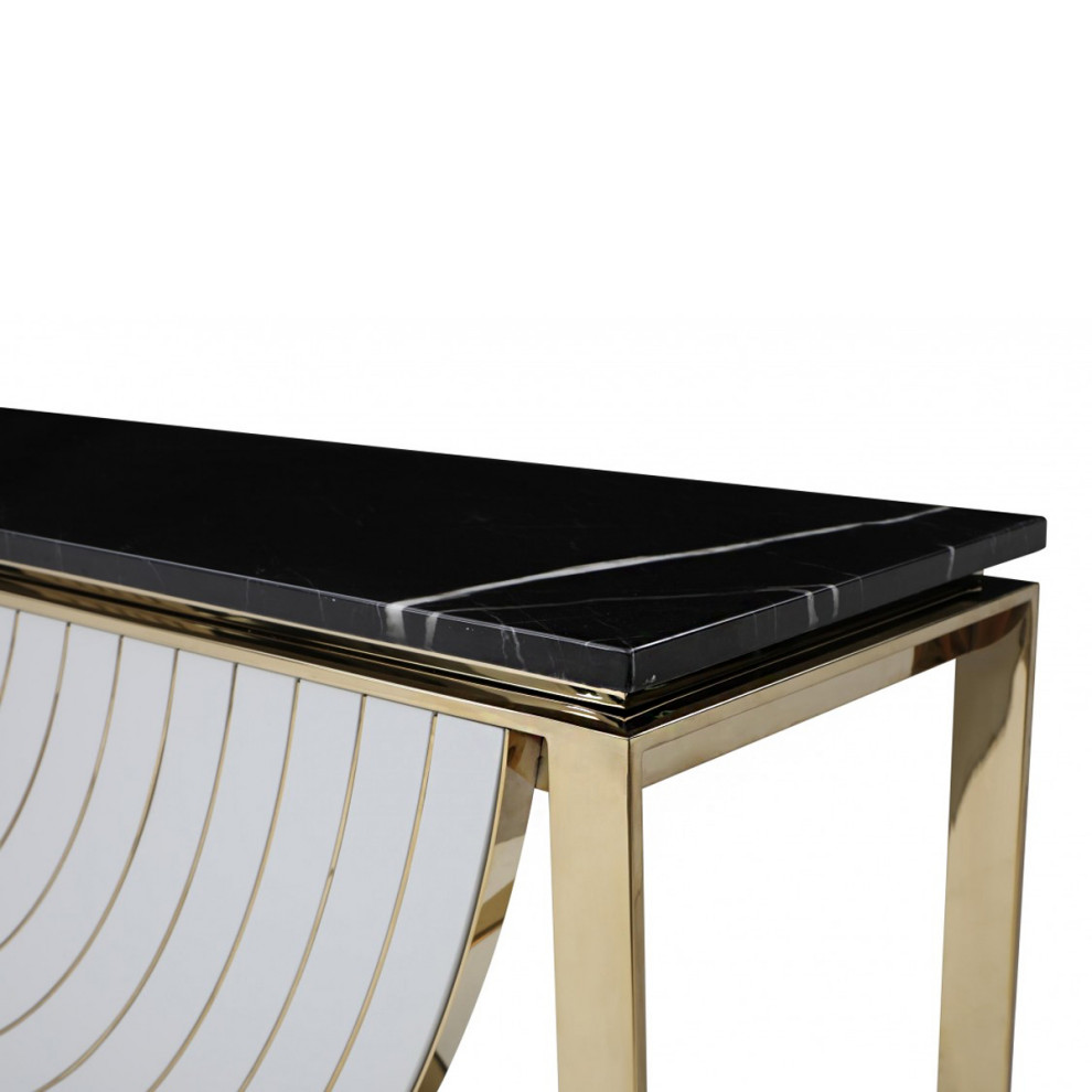 Sensu Console Table  Glam Lux Black Marble Entryway Table Gold   Contemporary   Console Tables   by mod space furniture  Houzz