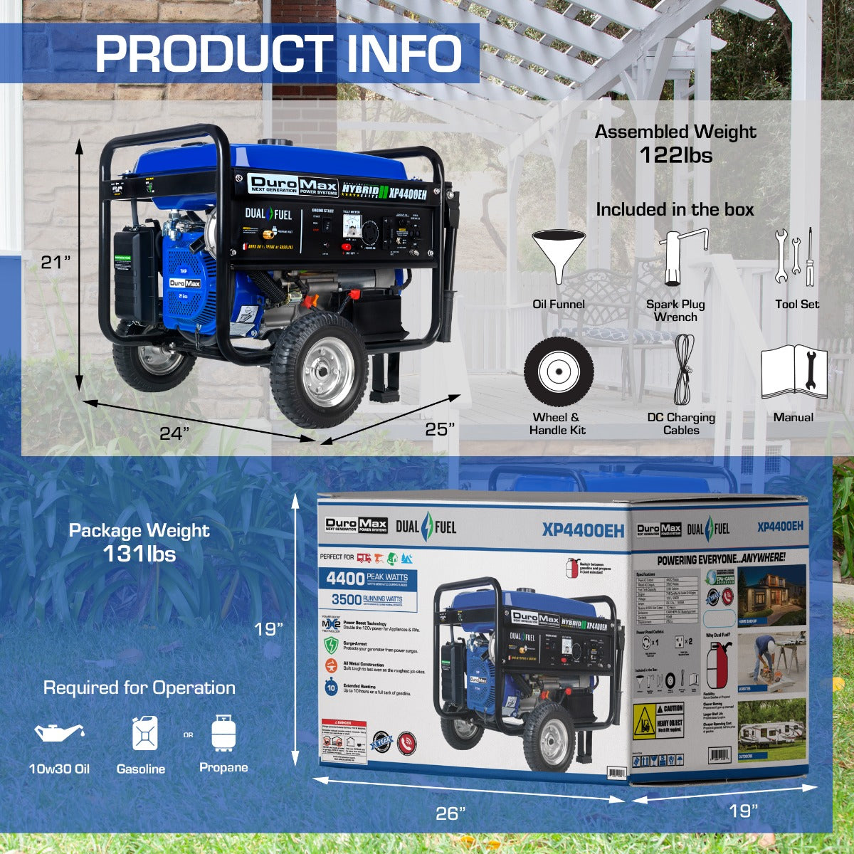 4,400 Watt Dual Fuel Portable Generator