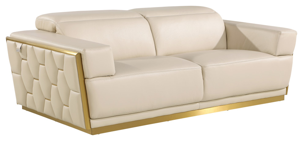 Enzo Top Grain Italian Leather 2 Piece Set   Modern   Sofas And Sectionals   by Luxuriant Furniture  Houzz