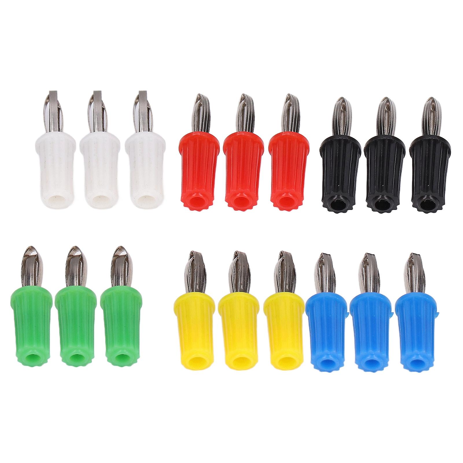 10sets Banana Socket 4mm Abs Nickel Plated Brass Durable Material Good Performance Electrical Connections Tools