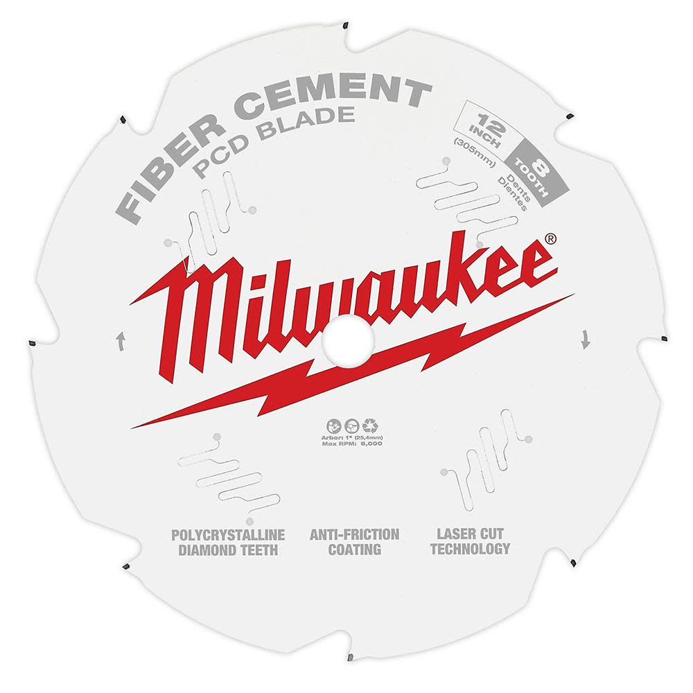 Milwaukee 12 in. PCD/Fiber Cement Circular Saw Blade 48-40-7020 from Milwaukee