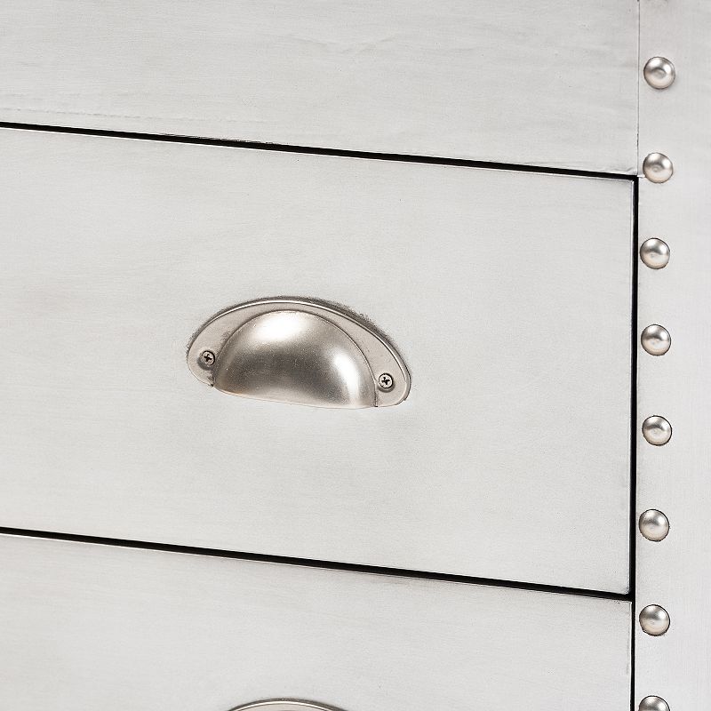 Baxton Studio Serge Silver Lift-Top 3-Drawer Storage Cabinet