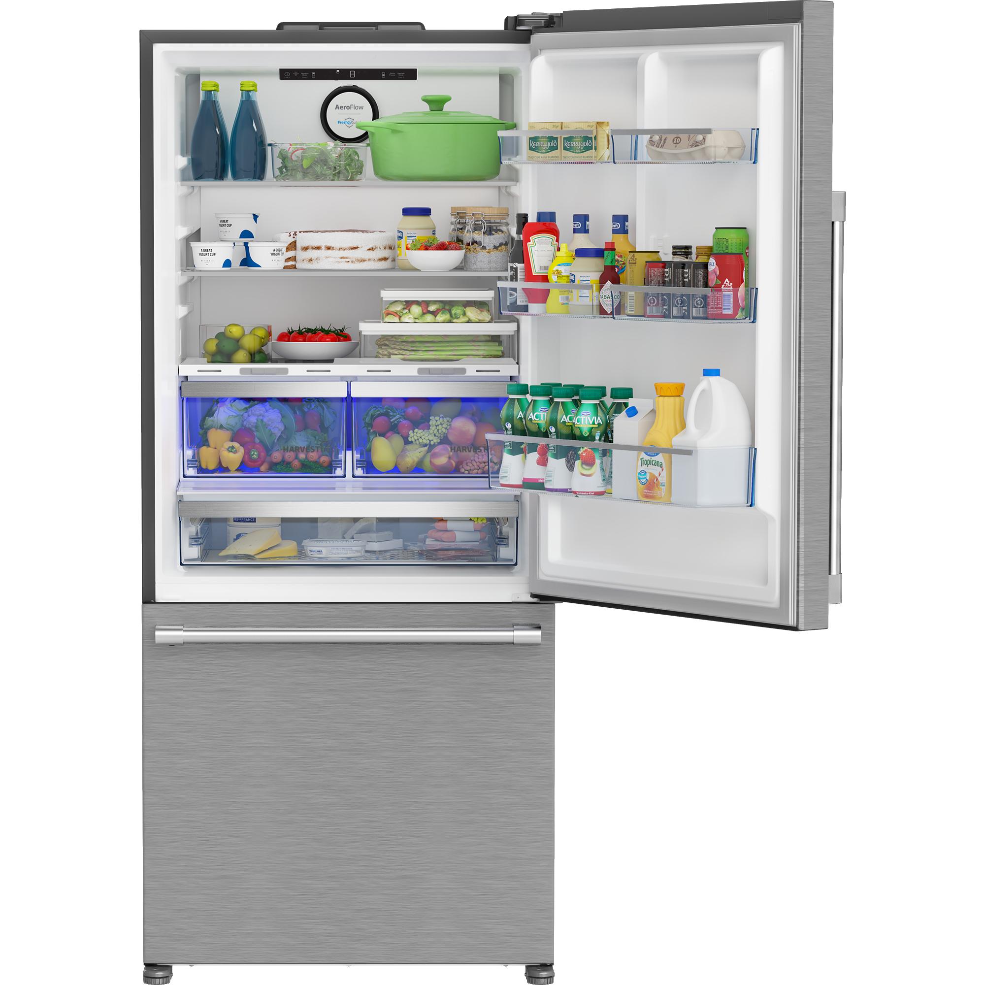 beko 30-inch, 16.1 cu. ft, Bottom Freezer, Refrigerator with HarvestFresh™ BFBD30216SS