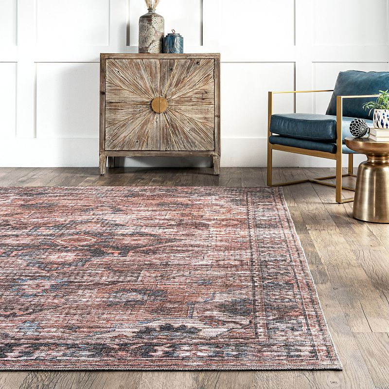 nuLOOM Marci Machine Washable Vintage Medallion Area Rug