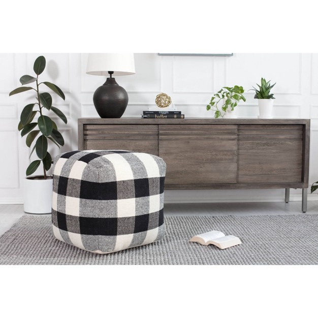 Chinese Checkers Pouf Black white Anji Mountain