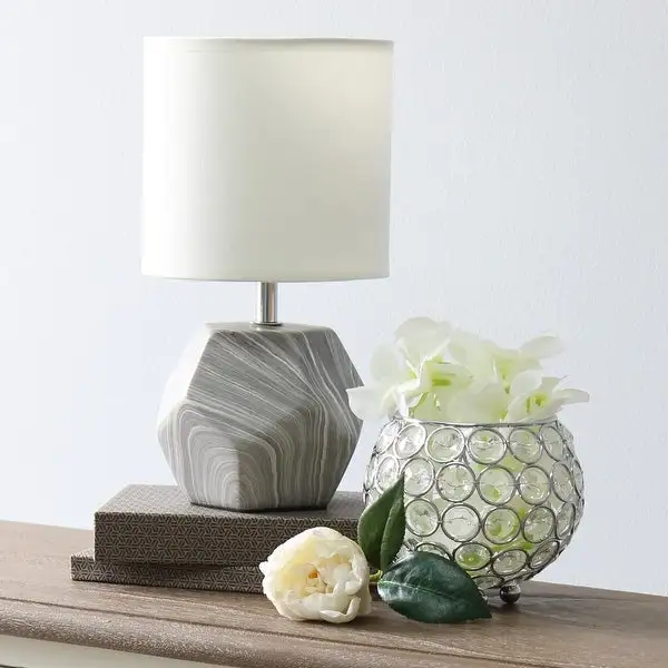 Simple Designs Round Prism Mini Table Lamp