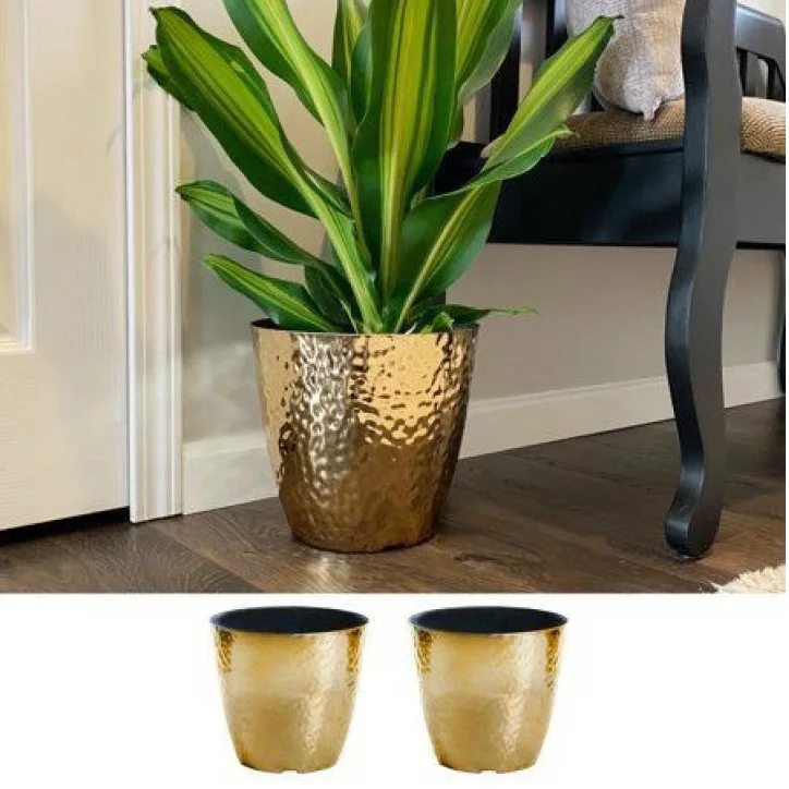 Brass Planter Modern Metal Floor Flower Stands Planter for Living Room Bedroom Display Plant Stand