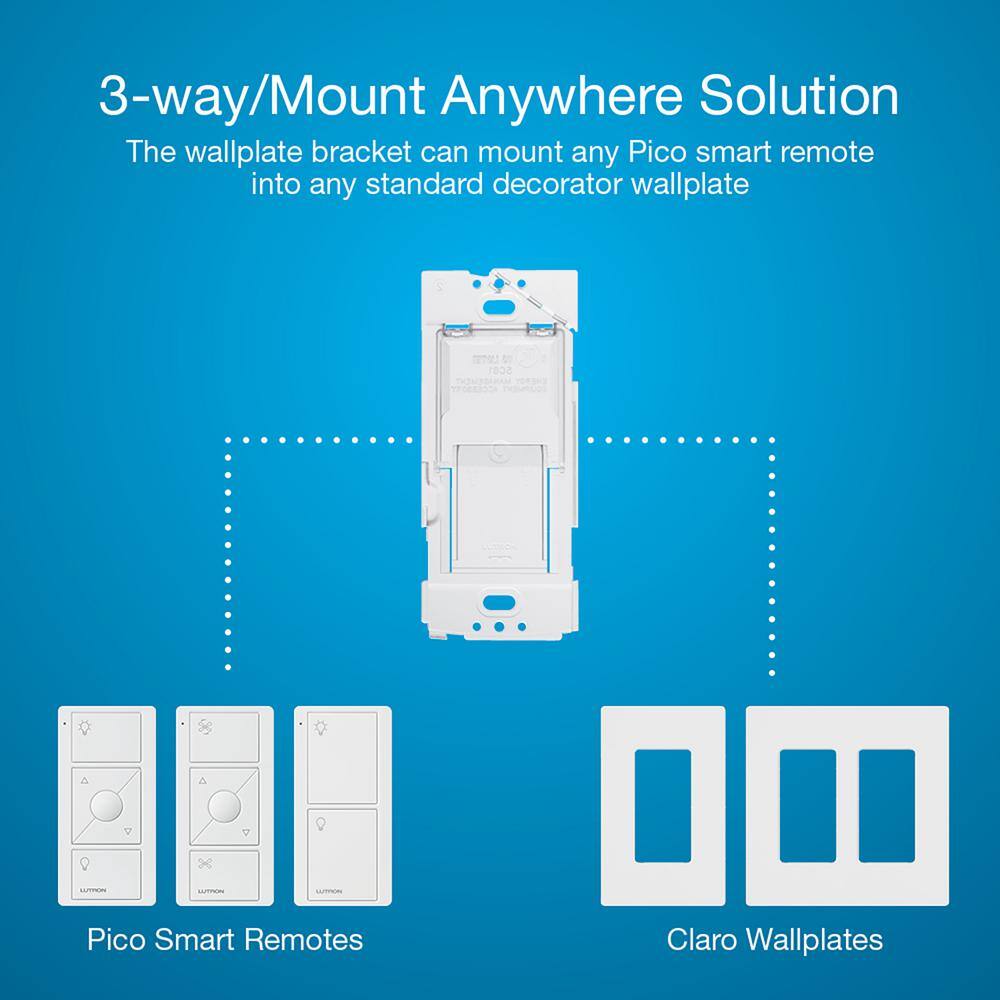 Lutron Caseta Smart Dimmer Switch 3-Way Kit with Remote 150 Watt LED Bulbs2 Points of Control White (P-DIM-3WAY-WH) P-DIM-3WAY-WH