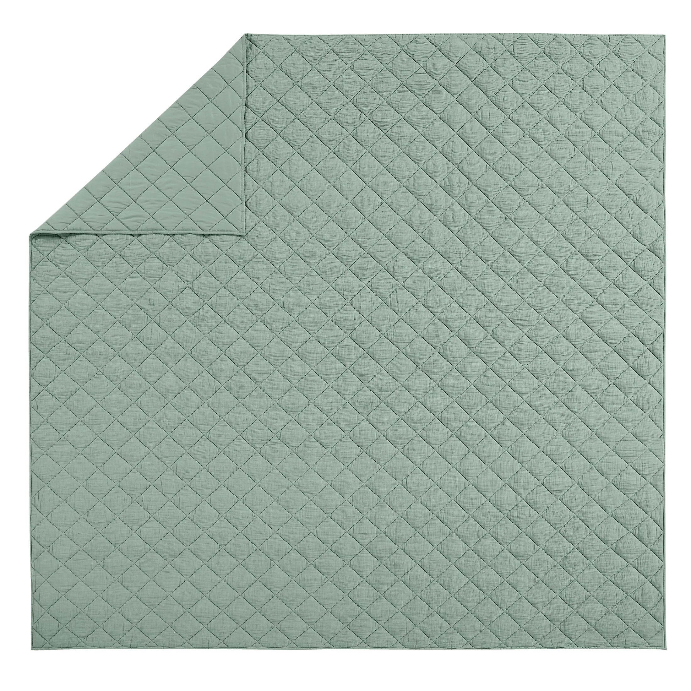 Better Homes and Gardens Sage Diamond Gauze Quilt， King