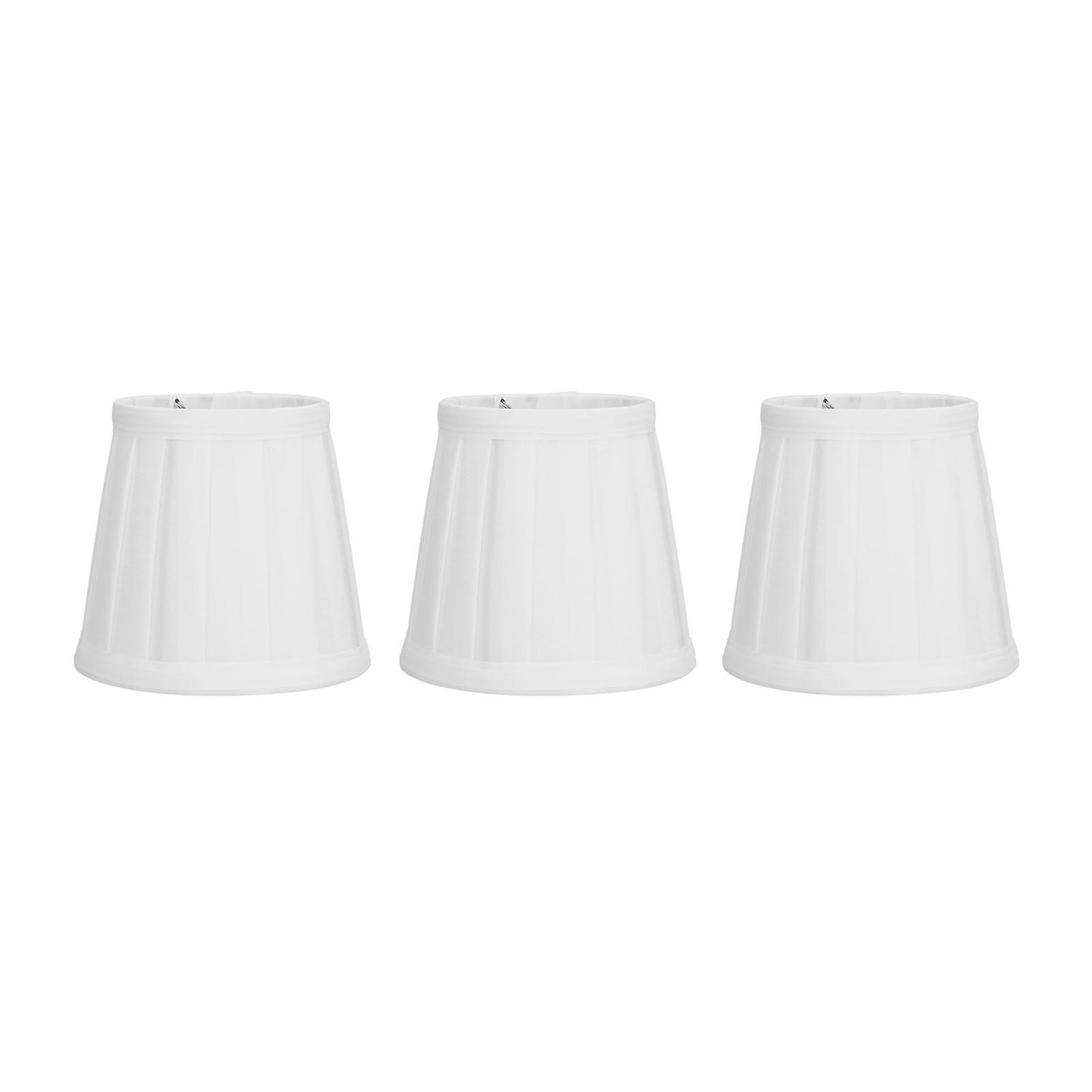 3pcs Cloth Lampshade E14 Clip-on Fabric Lamp Cover For Chandelier Wall Lamp Office Home Decorwhite