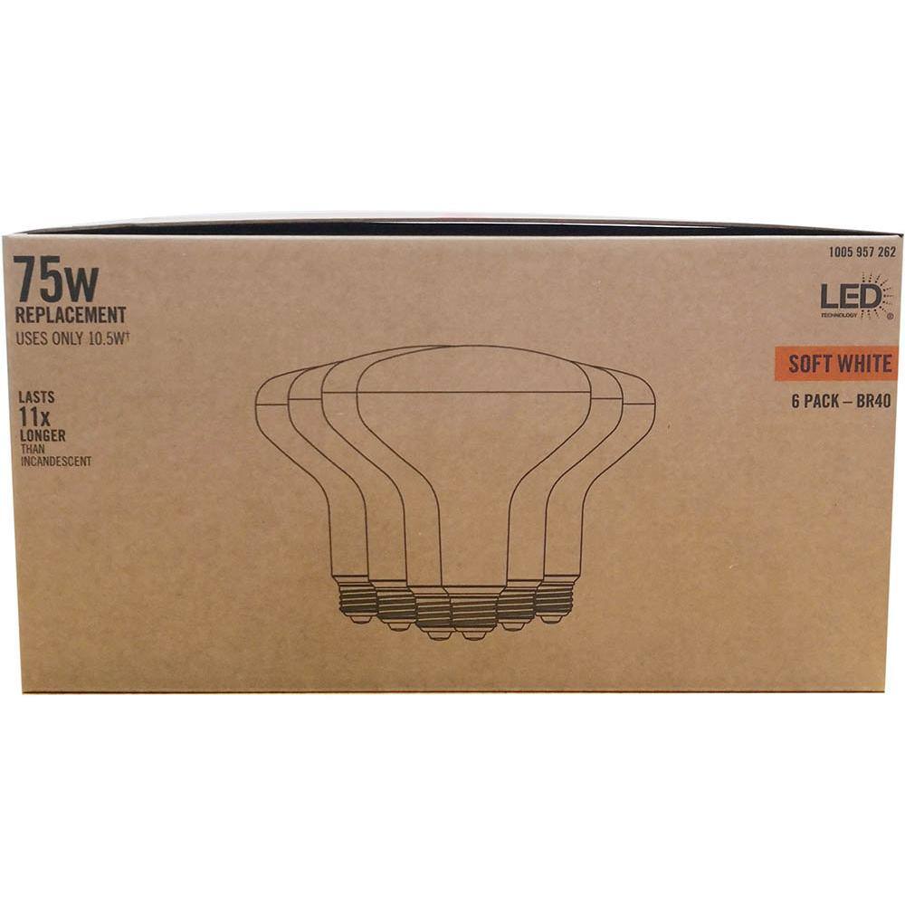 75-Watt Equivalent BR40 CEC Dimmable LED Light Bulb Soft White (6-Pack) BR40112WE26120V