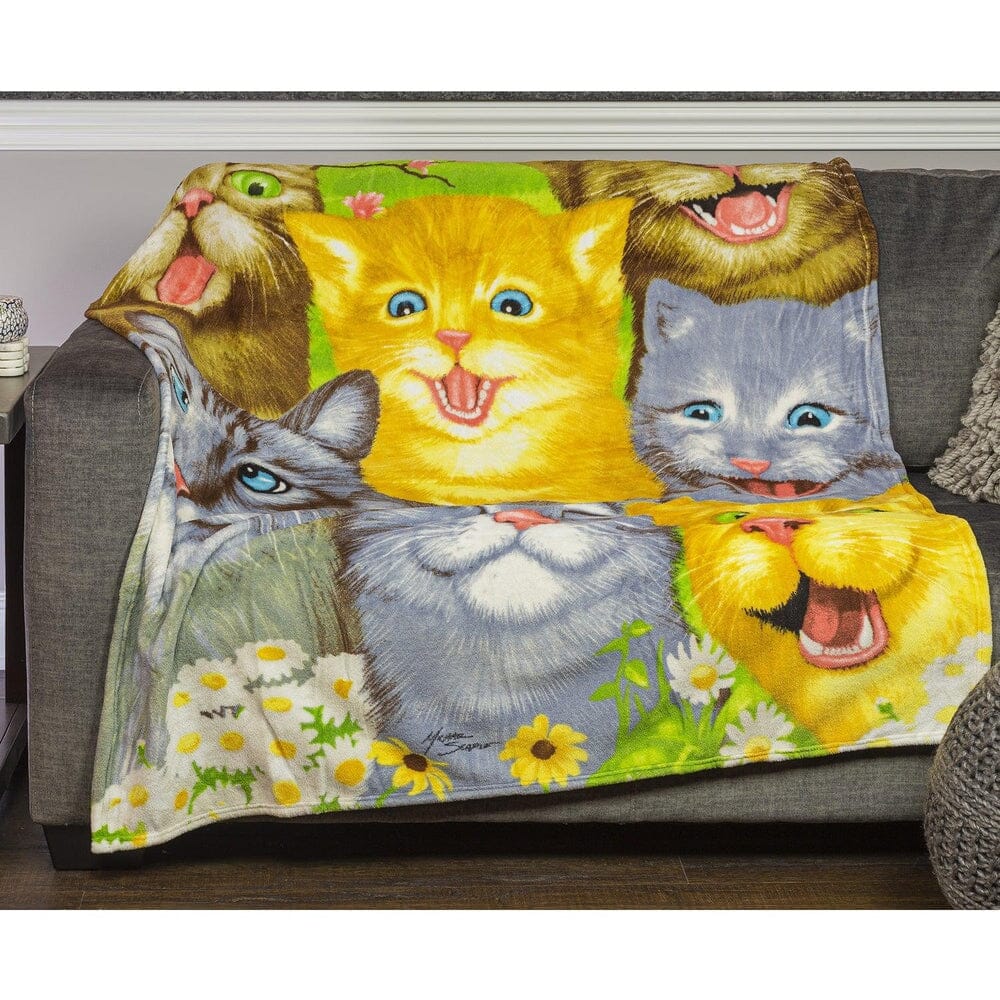 Cats Selfie Super Soft Plush Fleece Throw Blanket