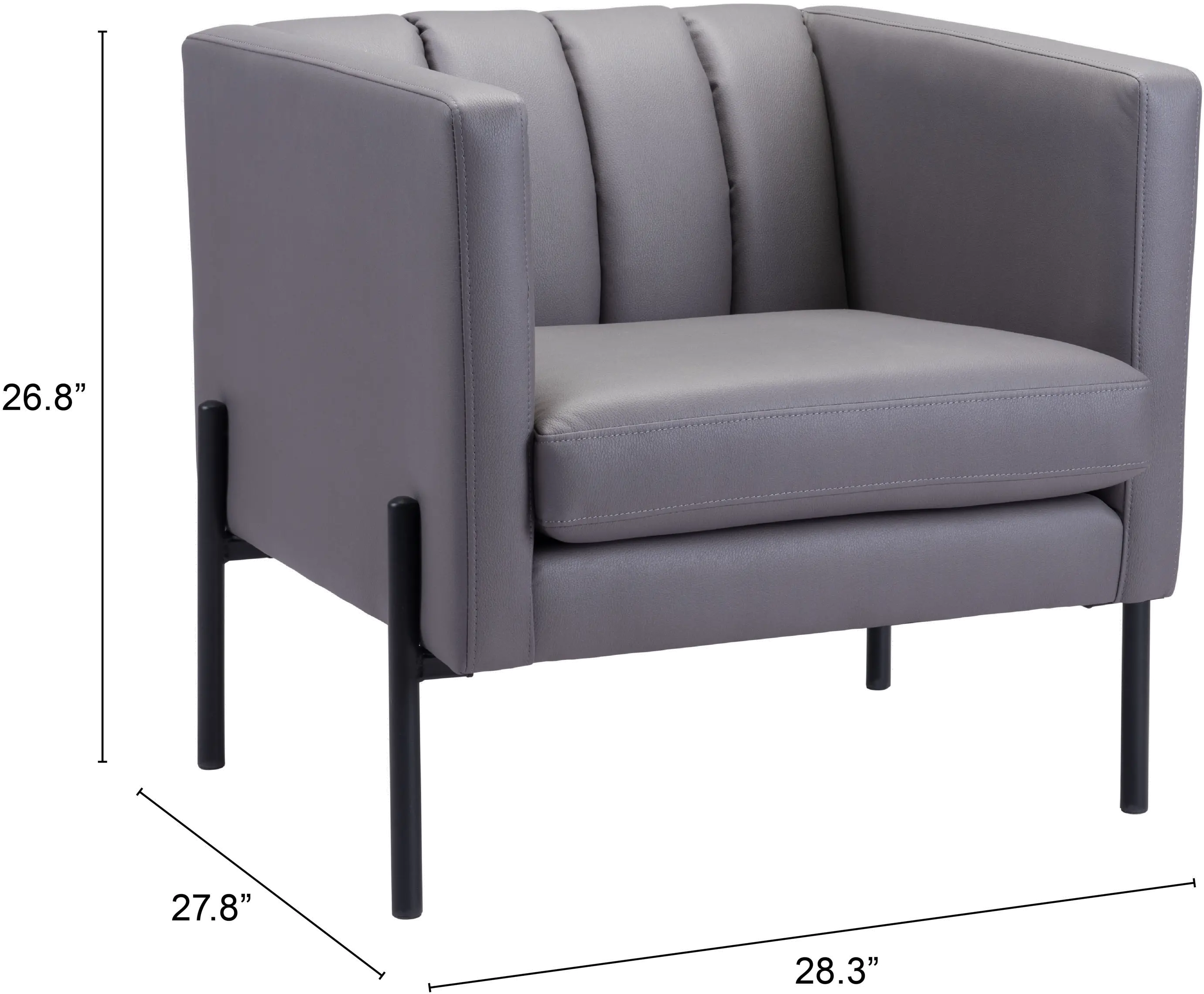 Mid Century Modern Gray Accent Chair - Jess