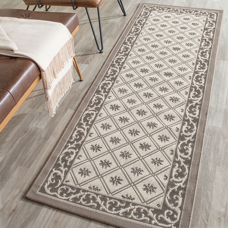 Safavieh Courtyard Scroll Border Indoor Outdoor Rug