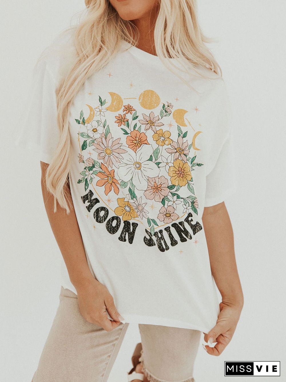 Floral Moon Shine Graphic Tee