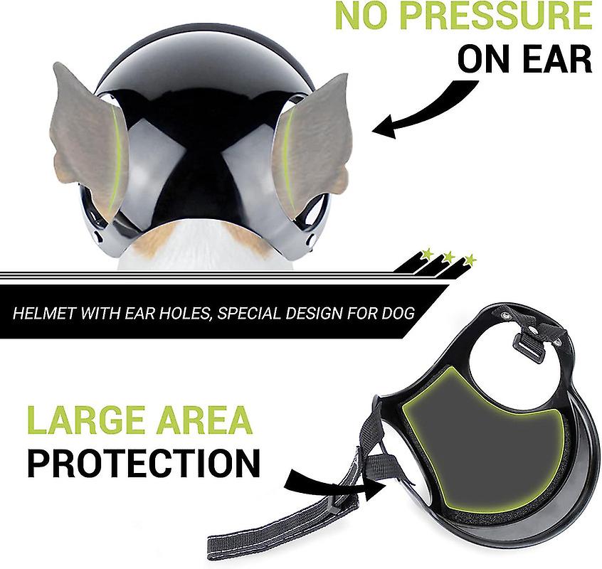 Dog Helmet For Medium Dog， Dog Motorcycle Helmet With Ear Holes And Adjustable Strap Safety Helmets For Dogs For Outdoor Driving Riding