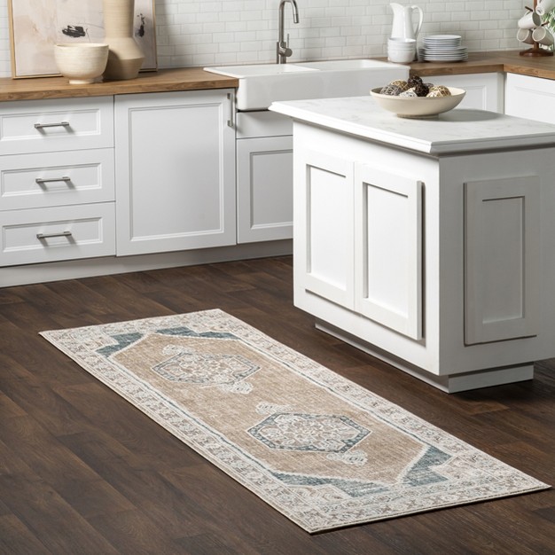 Tricia Faded Medallion Fringe Area Rug