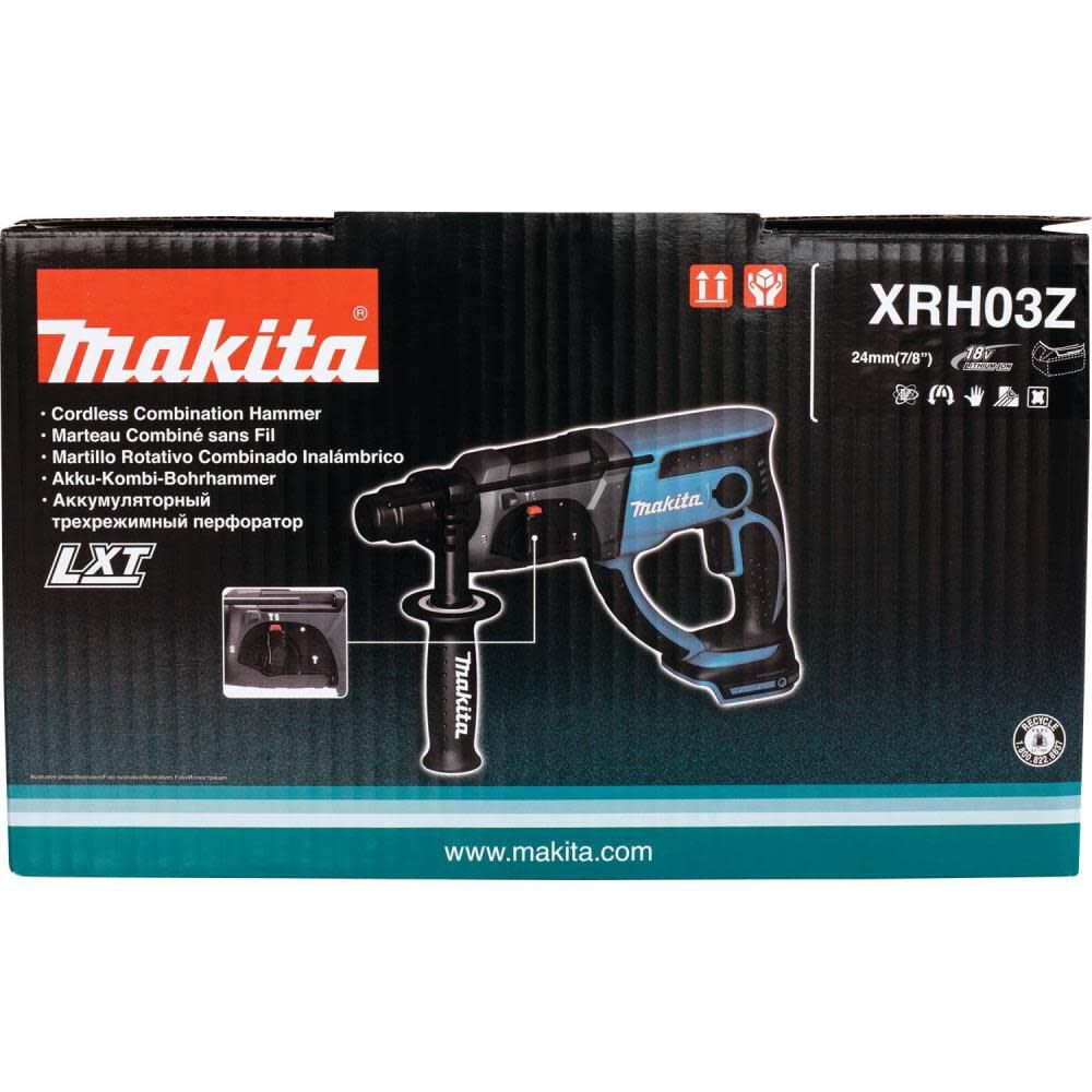 Makita 18V LXT Lithium-Ion Cordless 7/8 in. SDS-Plus Rotary Hammer (Tool only) XRH03Z from Makita