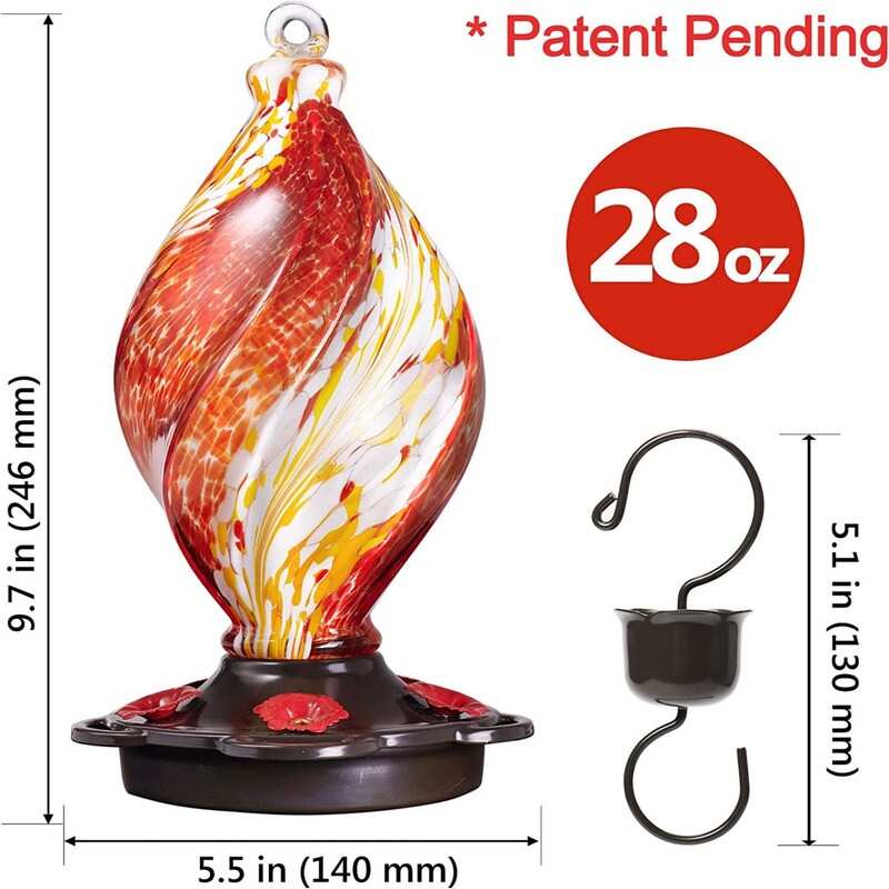 Ice Cream Shaped Spiral Hummingbird Feeder for Outdoors Hanging