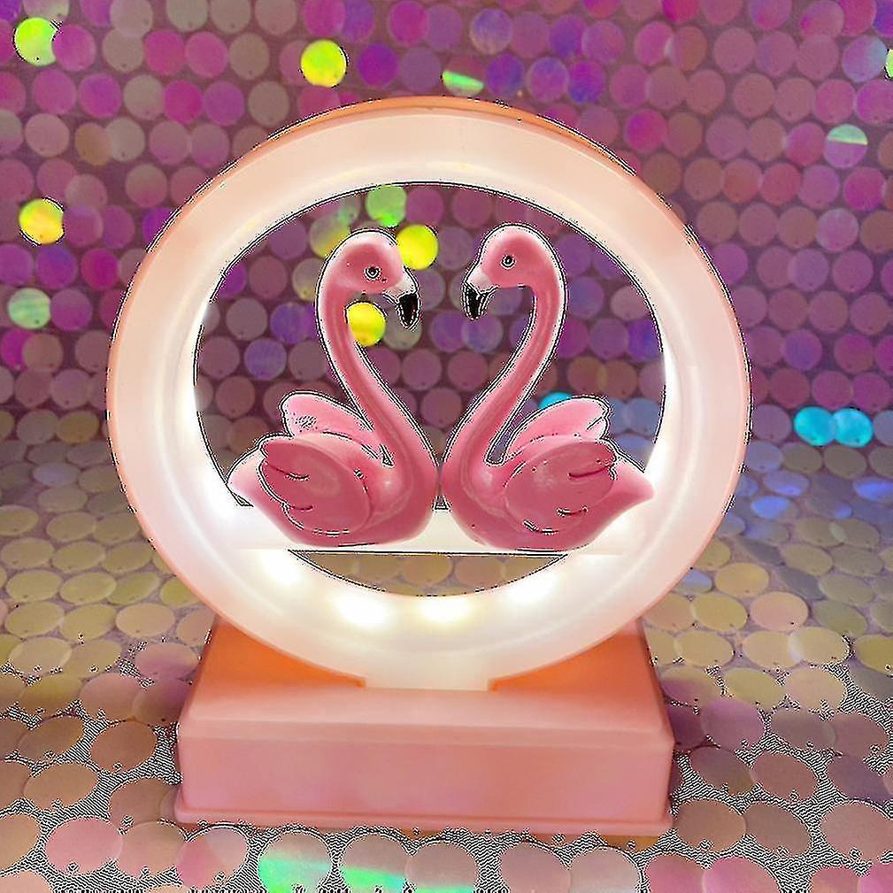 Pink With Music Flamingo Small Night Light Lamp Decoration