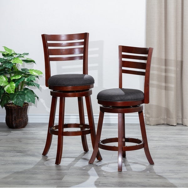 DTY Indoor Living Granby 4-Slat Back Swivel Stool