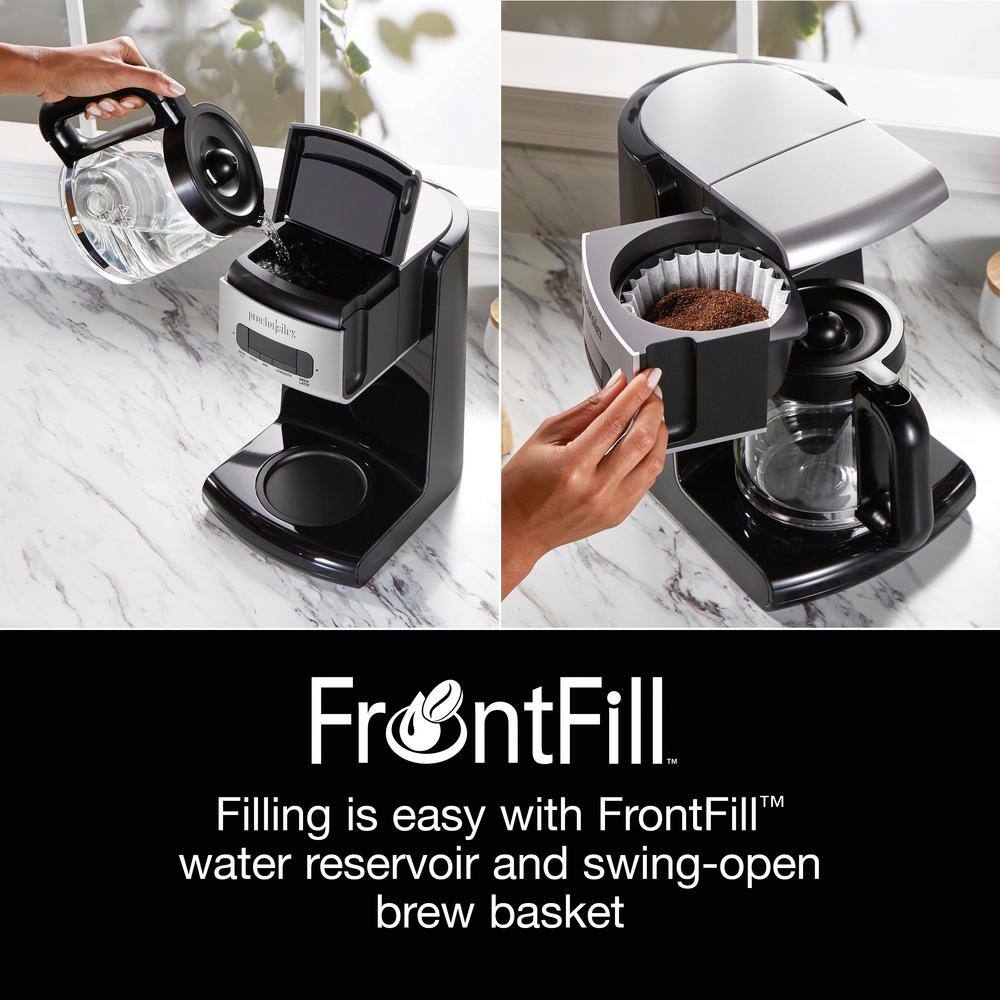 Proctor Silex FrontFill Programmable 12 Cup Black Drip Coffee Maker 43687