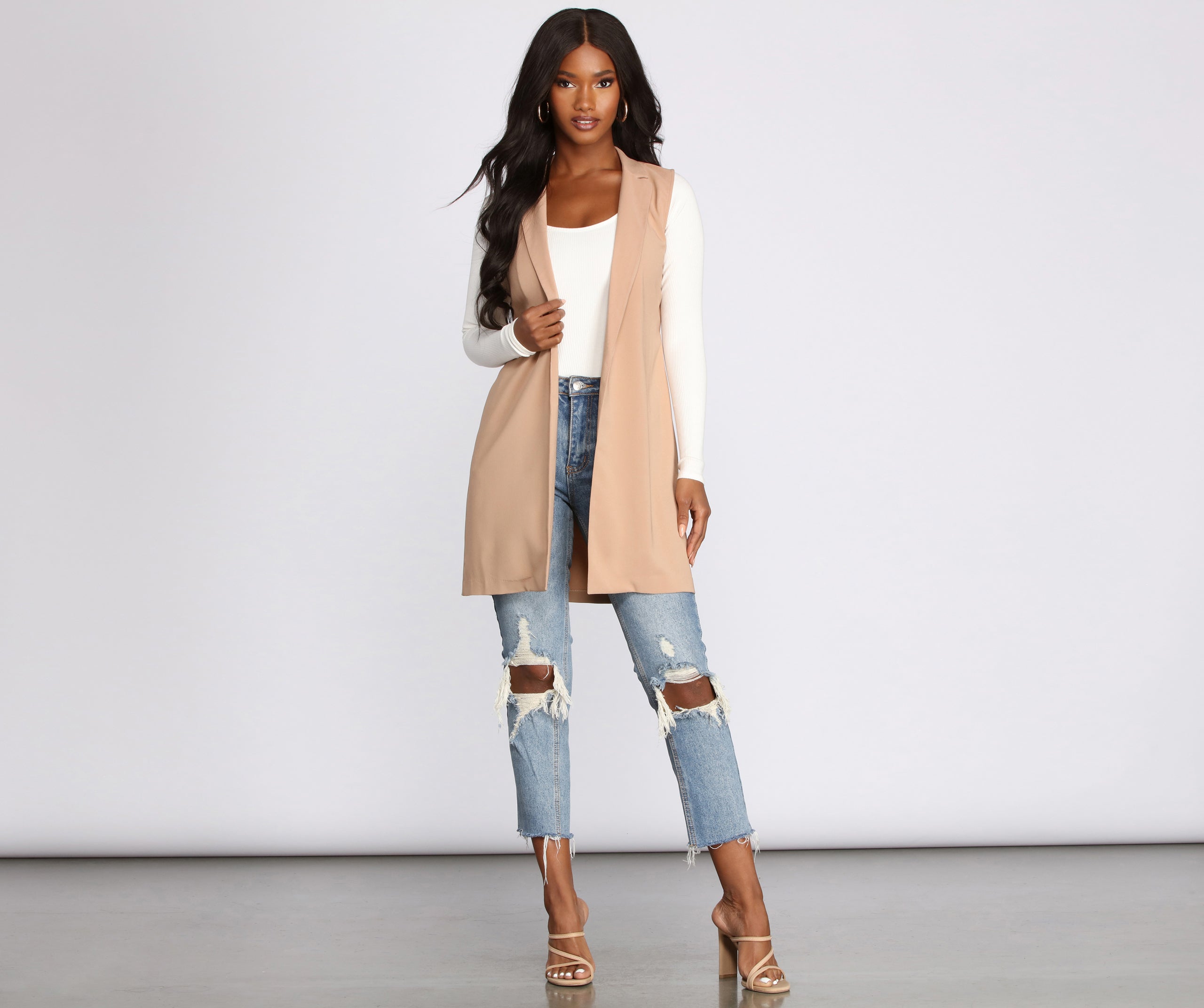 Belted and Poised Trench Vest