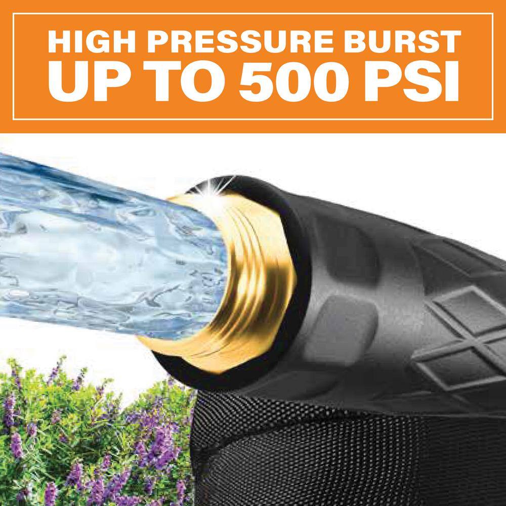 BIONIC FLEX Pro 34 in. Dia. x 100 ft. Light-Weight Heavy-Duty Premium Garden Water Hose with Brass Fitting and Shooting Nozzle 8504