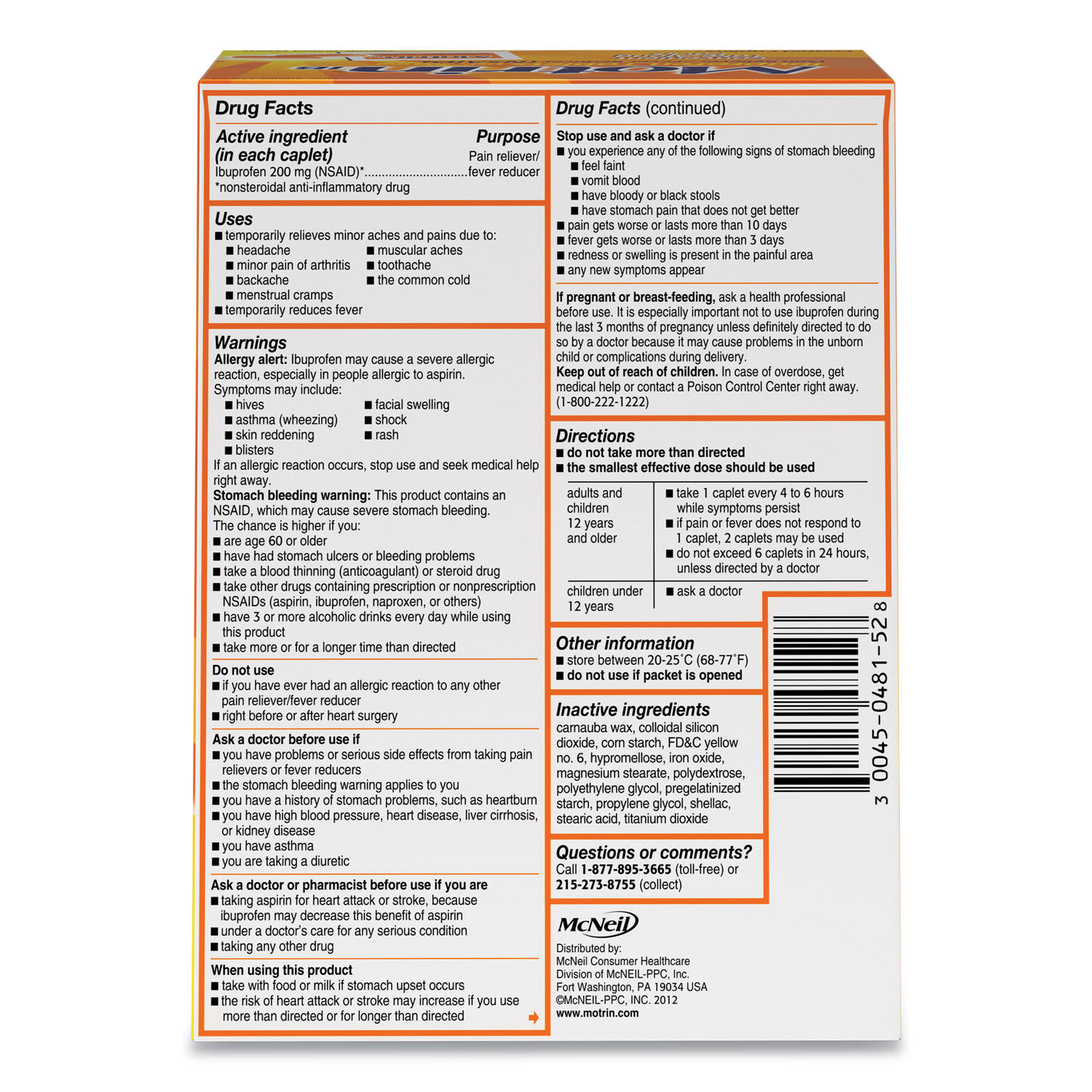 Ibuprofen Tablets by Motrinandreg; IB MCL48152