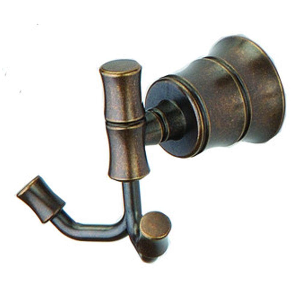 Pegasus Bamboo Double Robe Hook in Heritage Bronze 581B-2296H