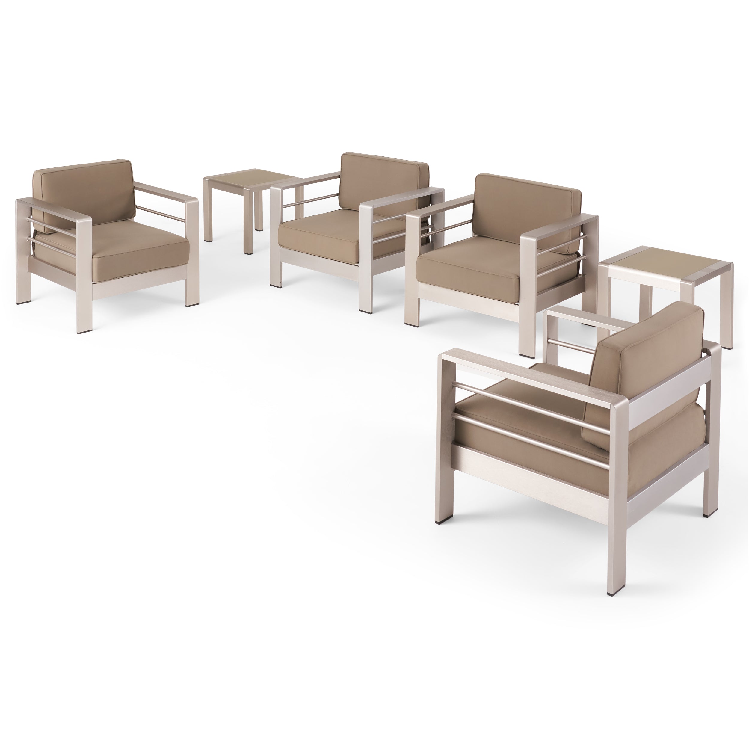 Scalett Coral Outdoor 4 Seater  Club Chair and Table Set