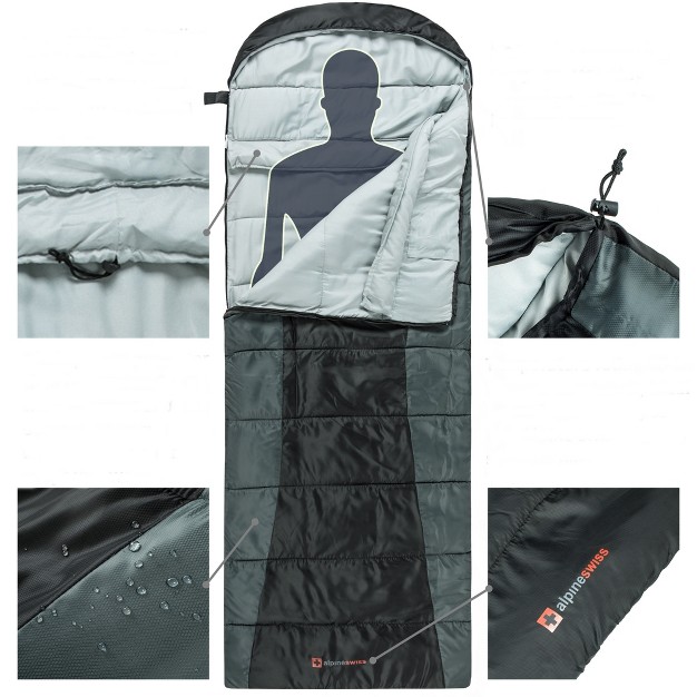 Alpine Swiss 0 c 32 f Sleeping Bag Lightweight Waterproof With Compression Sack Adults All Seasons Camping Hiking Backpacking Travel Outdoor Indoor