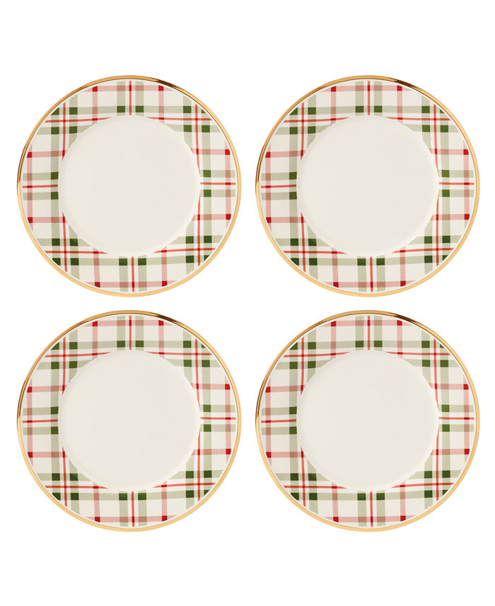 Lenox Holiday Plaid Porcelain Dinner Plates Set Of 4