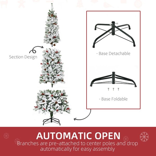 Pencil Snow Flocked Artificial Christmas Tree