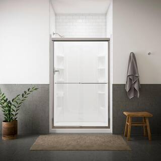 STERLING Finesse 47-58 in. x 70-116 in. Frameless Sliding Shower Door in Silver with Handle 5475-48S-G05