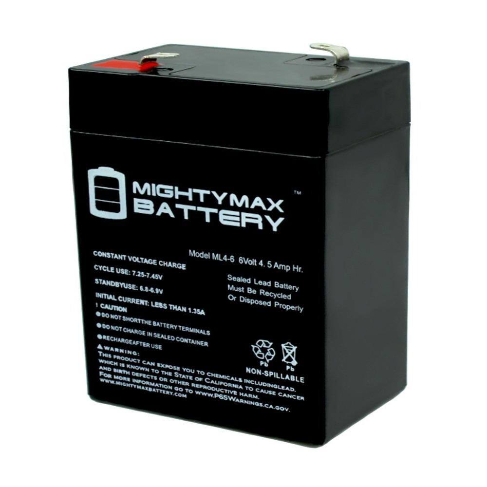 MIGHTY MAX BATTERY Exit Sign Battery 6V 4.5Ah backup - 6 Pack MAX3427024