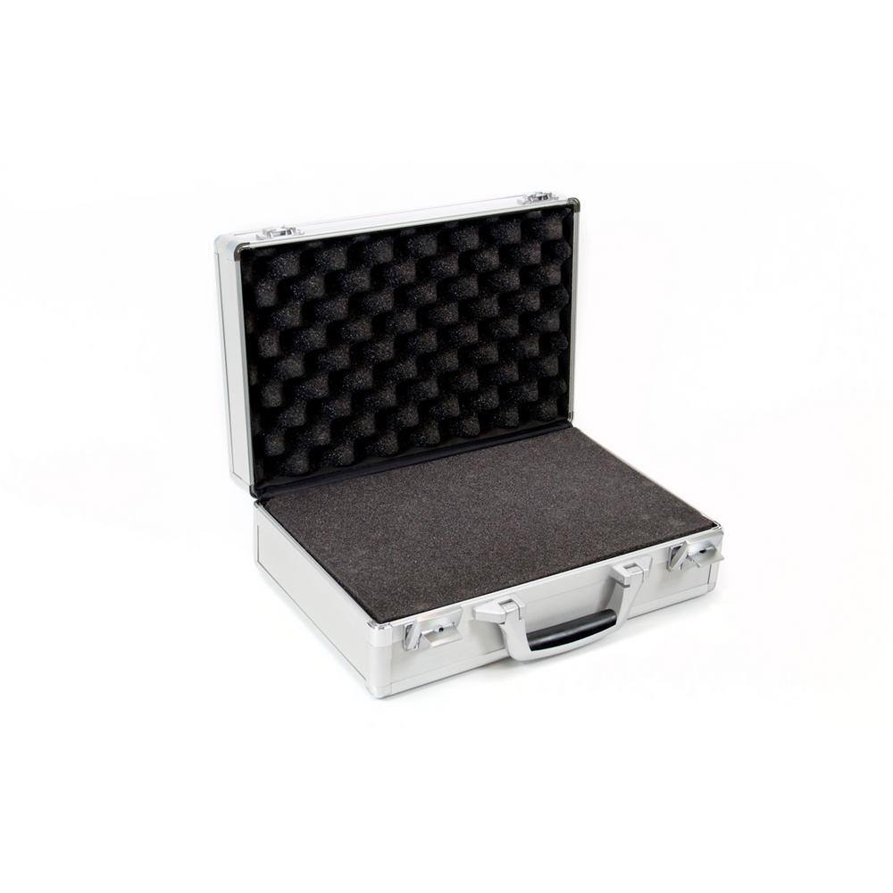 Cases By Source 9.25 in. Smooth Aluminum Tool Case with Foam in Silver SV1493