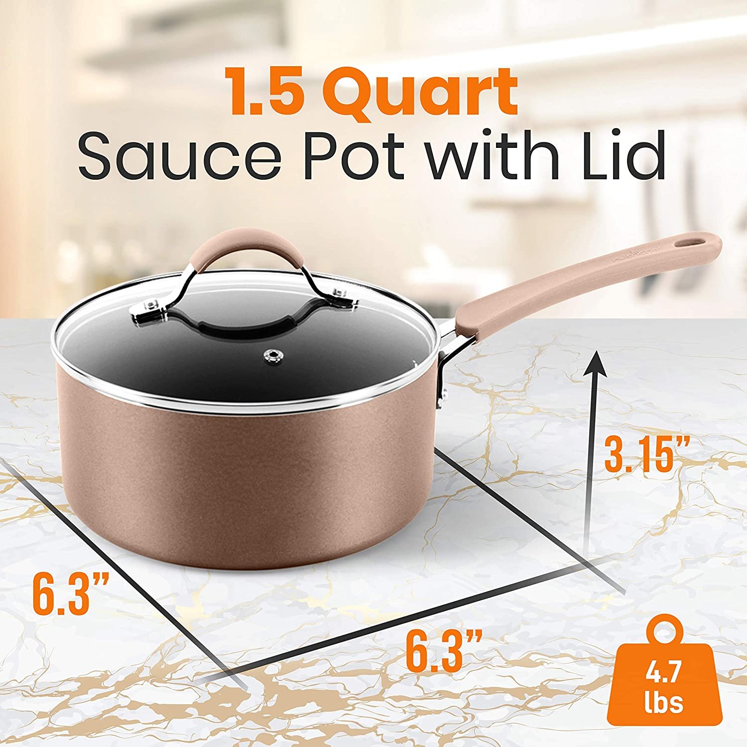 Durable Sauce Non-Stick High-Qualified Kitchen Cookware With See-Through Tempered Glass Li