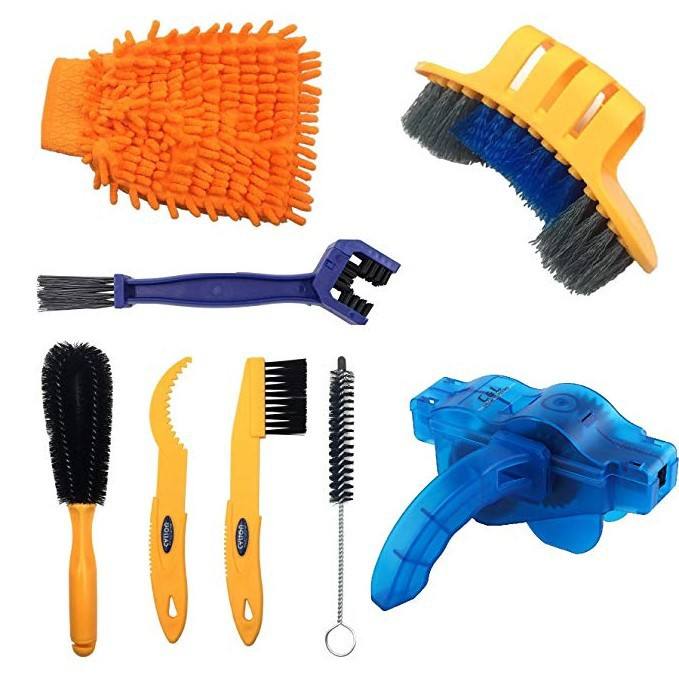 6 PCS Bike Chain Cleaner Clean Machine Brushes Cycling Cleaning Kit Bicycle Brush Maintenance Tool